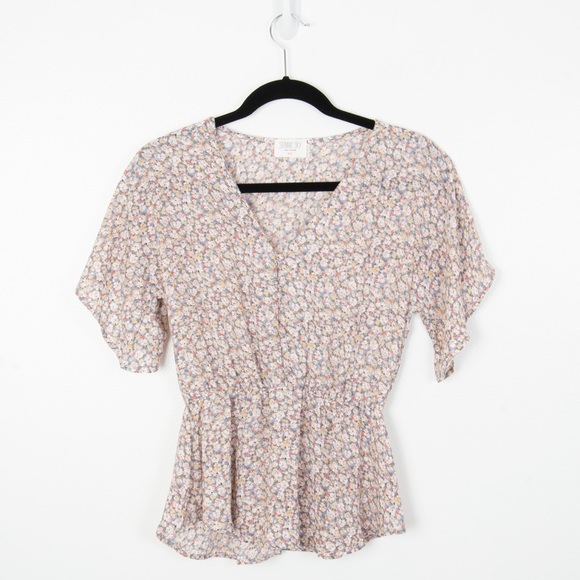 NWOT Sienna Sky Floral Print Half Button Down Blouse - Picture 2 of 9